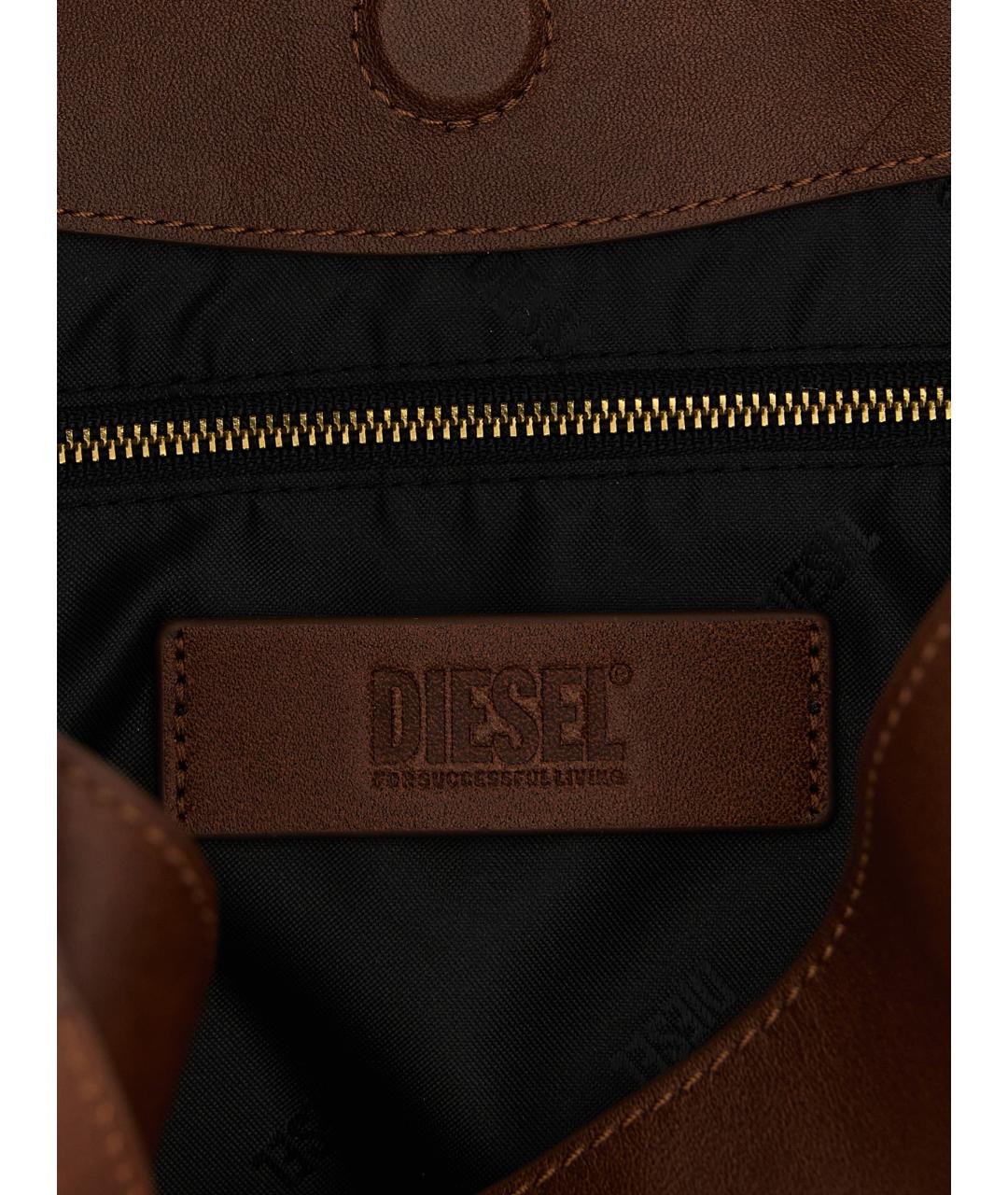 DIESEL Коричневая кожаная сумка тоут, фото 4