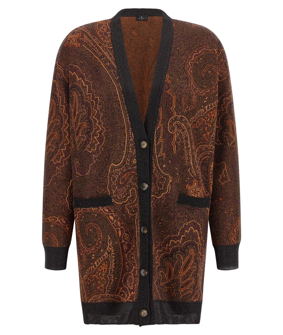 ETRO Коричневый вискозный кардиган, фото 1