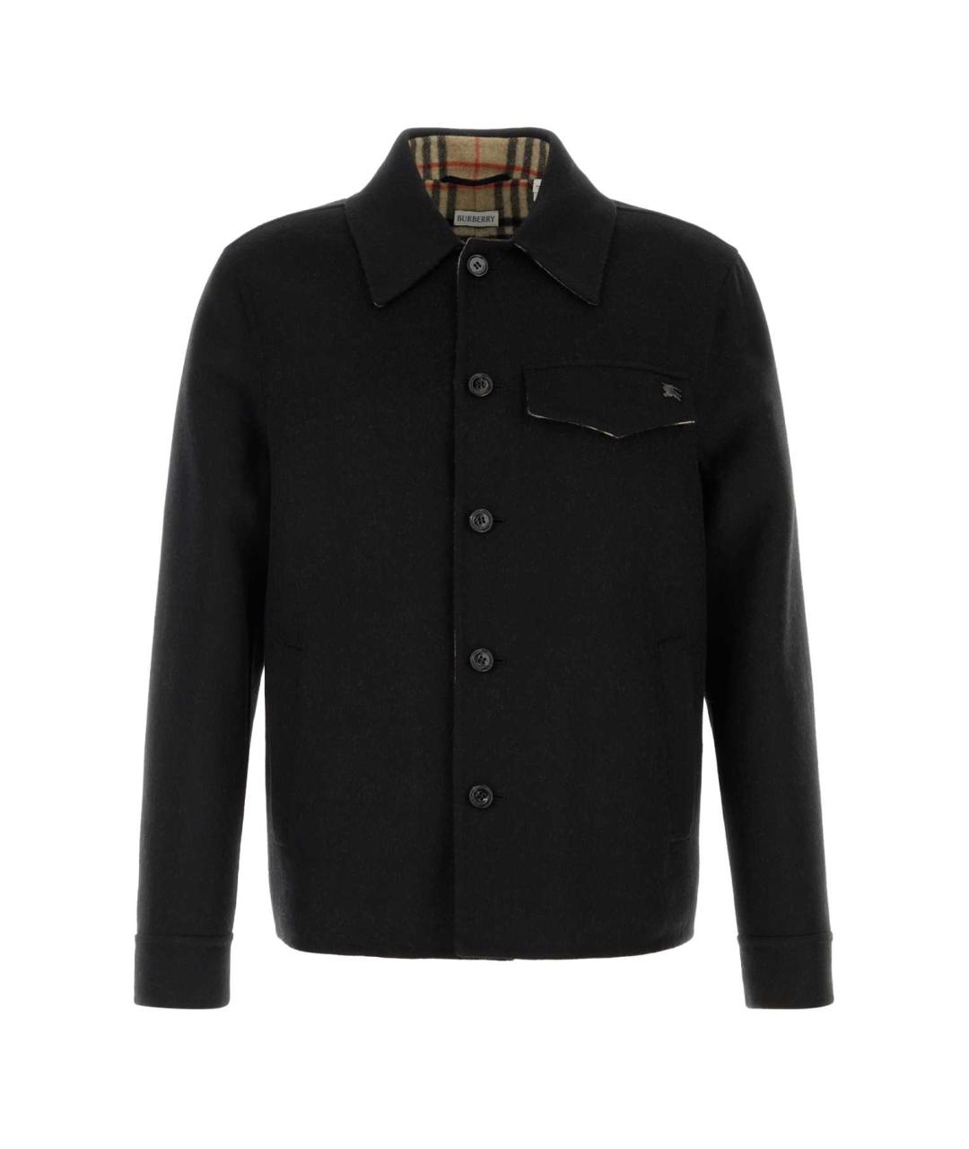 BURBERRY Черная шерстяная куртка, фото 1