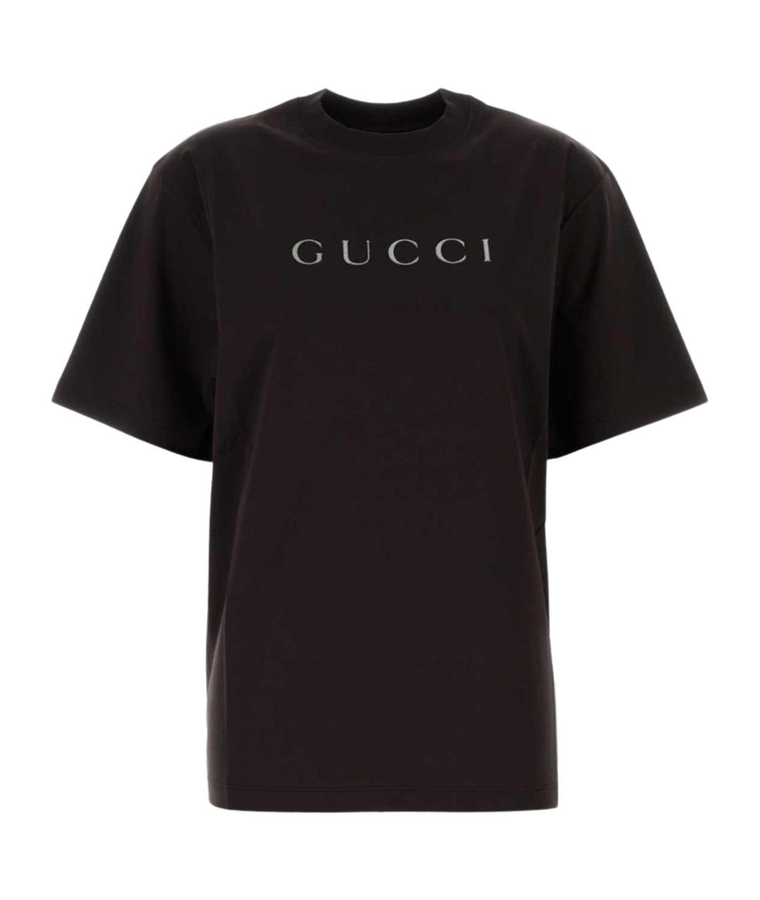 GUCCI Черная хлопковая футболка, фото 1