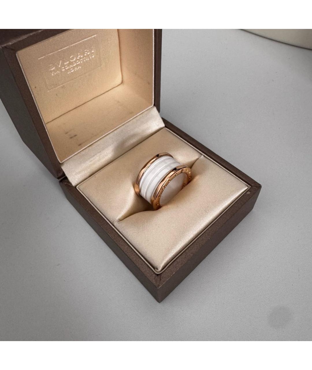 BVLGARI Белое кольцо из розового золота, фото 6