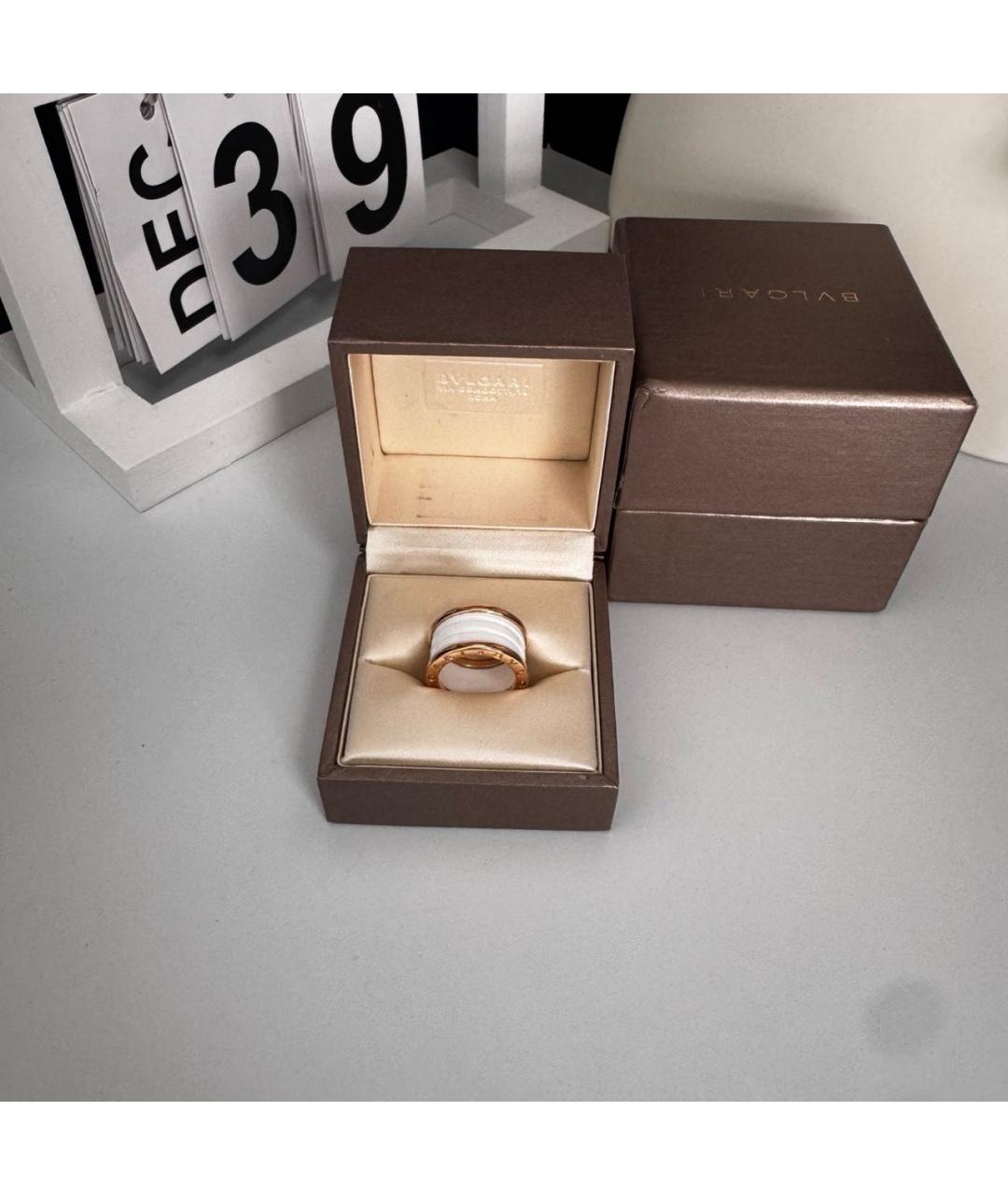BVLGARI Белое кольцо из розового золота, фото 2