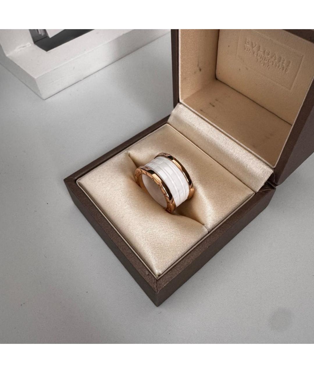 BVLGARI Белое кольцо из розового золота, фото 3