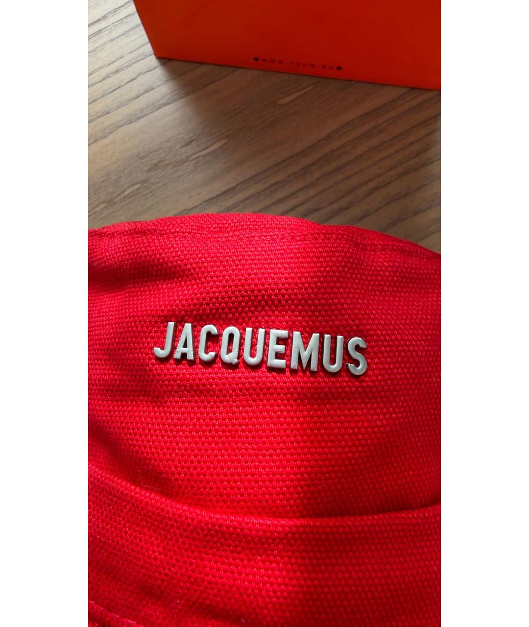 JACQUEMUS Красная хлопковая панама, фото 3