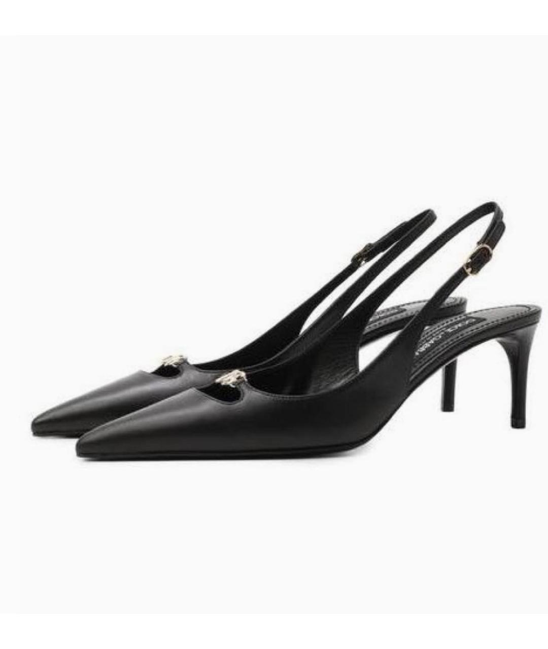 DOLCE&GABBANA Черные кожаные босоножки, фото 7