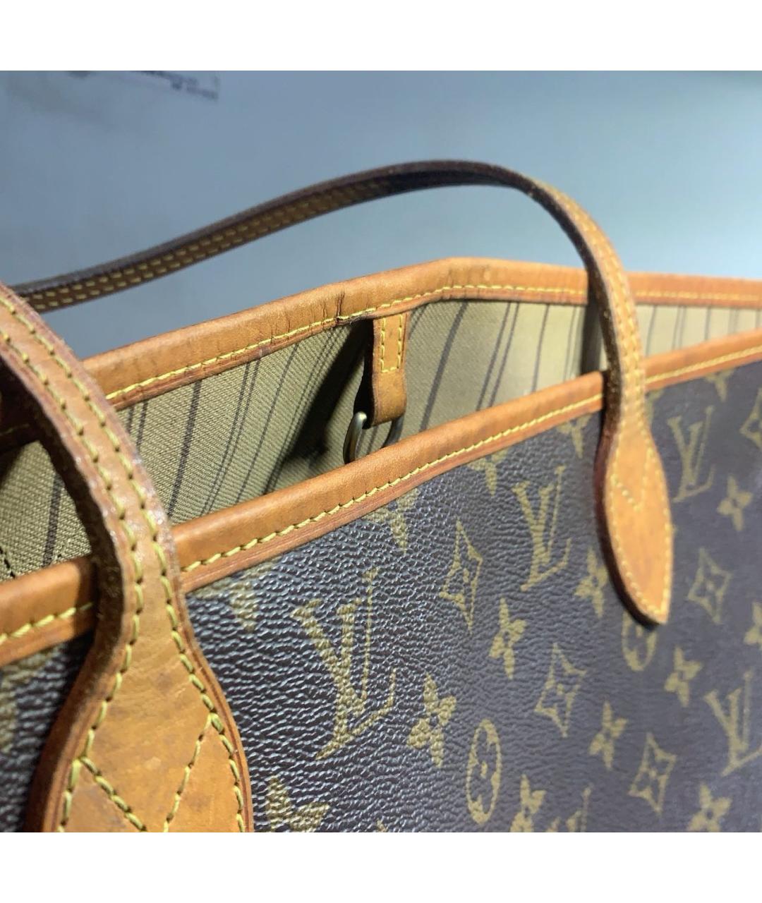 LOUIS VUITTON Коричневая сумка тоут из канвы, фото 6