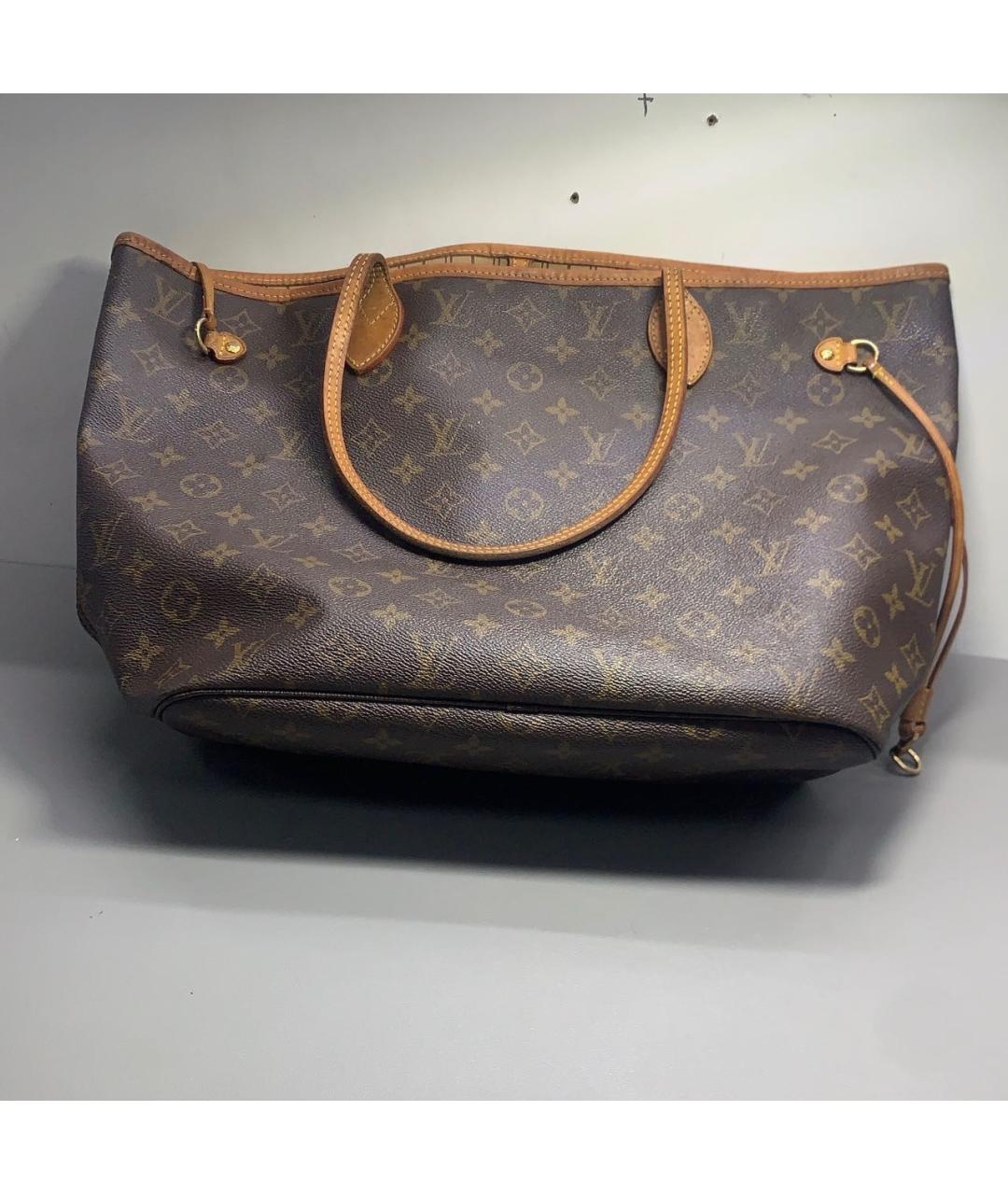 LOUIS VUITTON Коричневая сумка тоут из канвы, фото 3