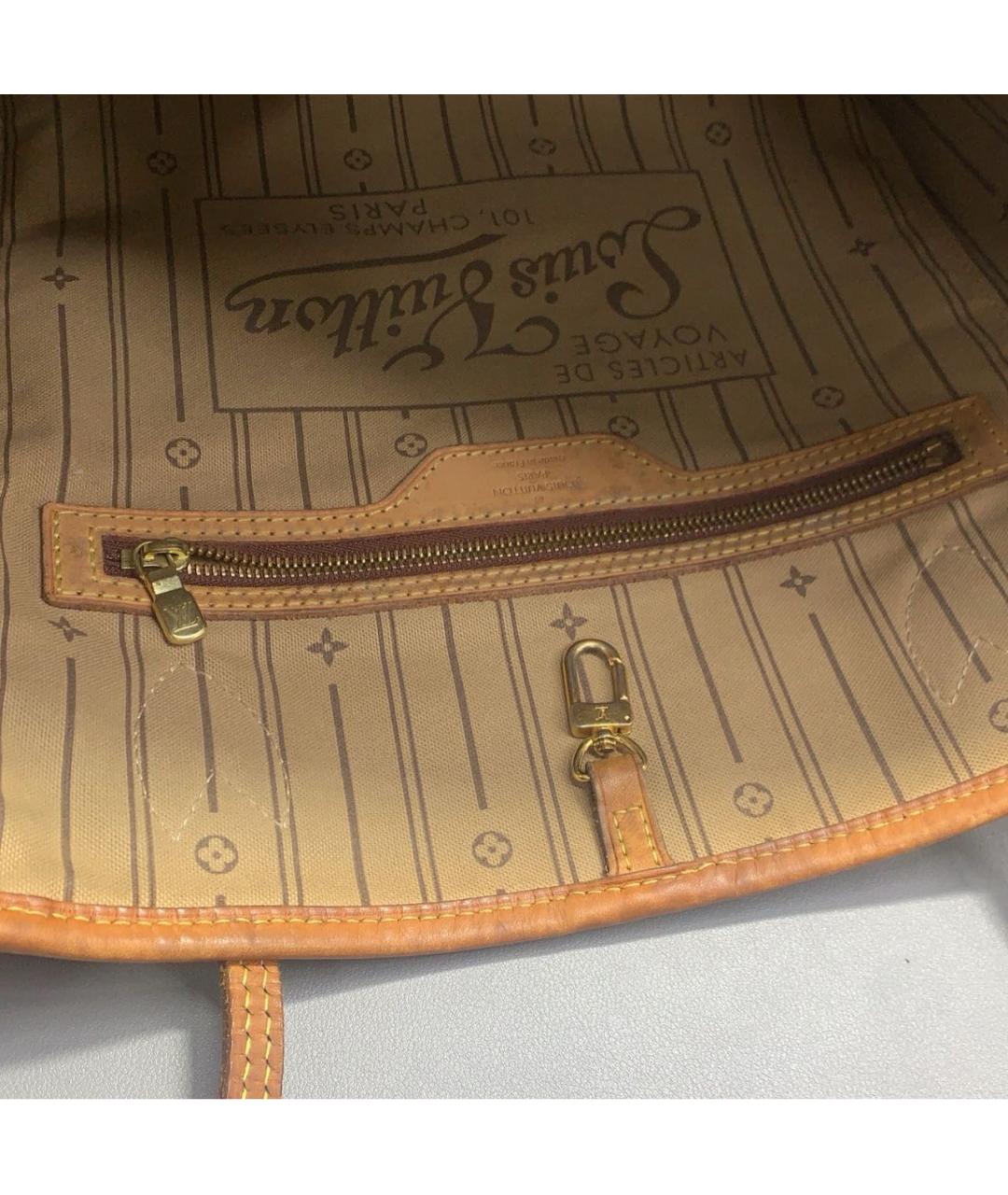 LOUIS VUITTON Коричневая сумка тоут из канвы, фото 5