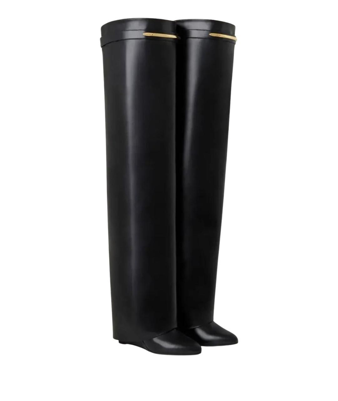 GIVENCHY Черные кожаные ботфорты, фото 1