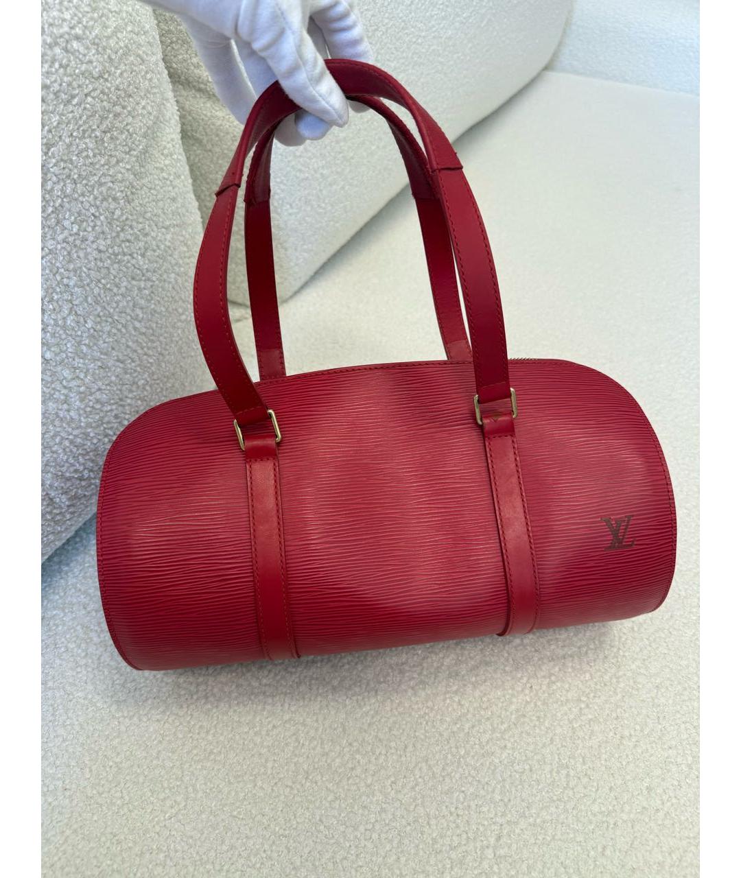 LOUIS VUITTON Красная кожаная сумка с короткими ручками, фото 2