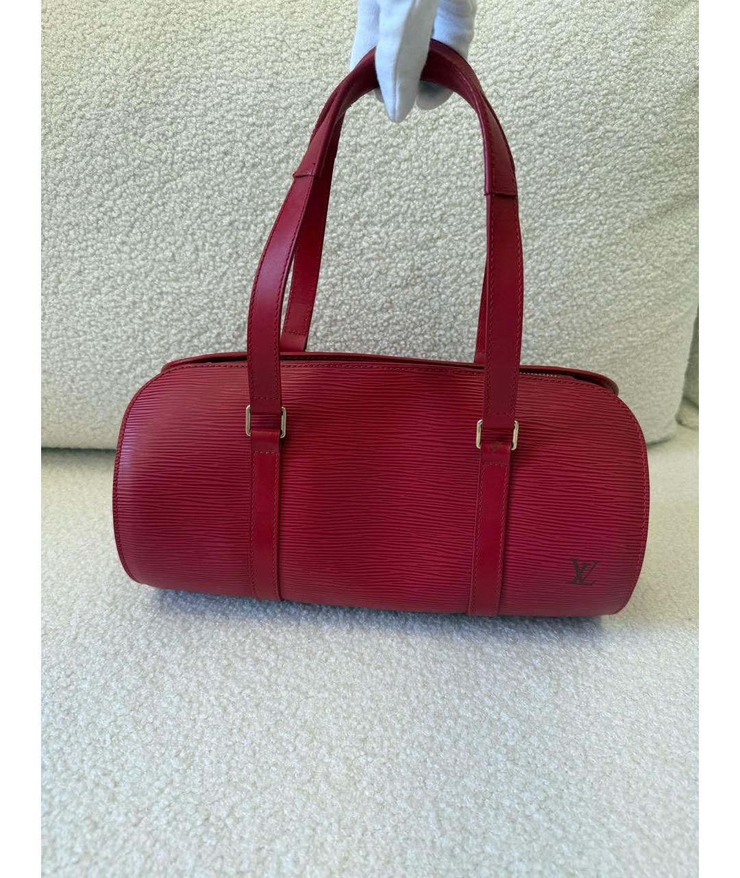 LOUIS VUITTON Красная кожаная сумка с короткими ручками, фото 9