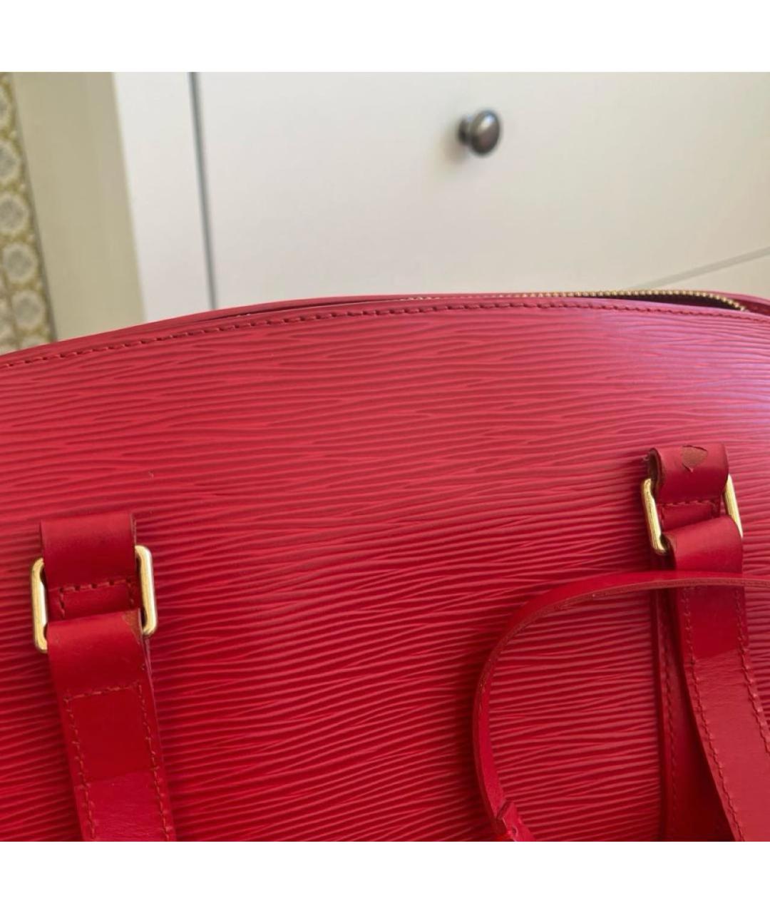 LOUIS VUITTON Красная кожаная сумка с короткими ручками, фото 8
