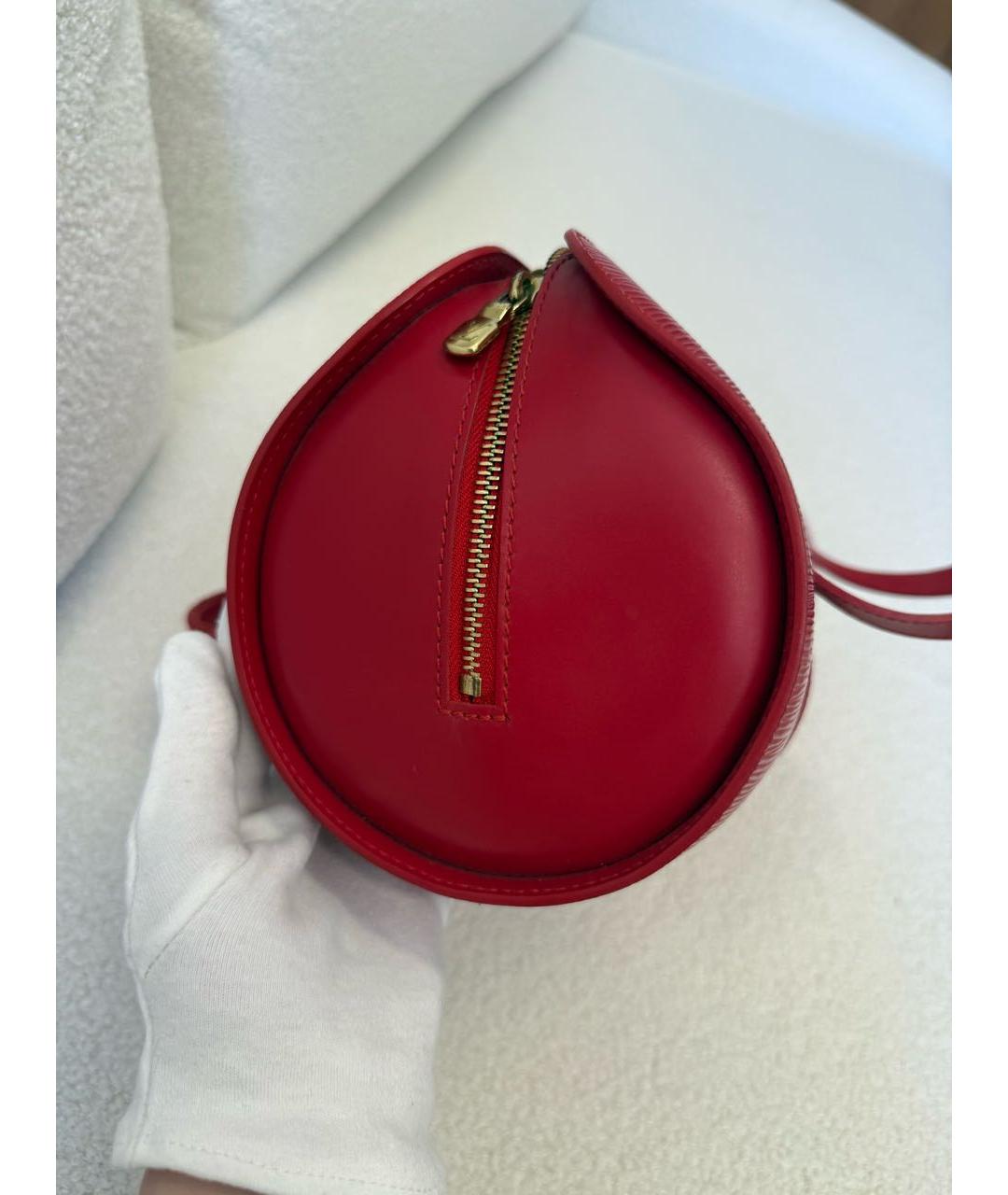 LOUIS VUITTON Красная кожаная сумка с короткими ручками, фото 4