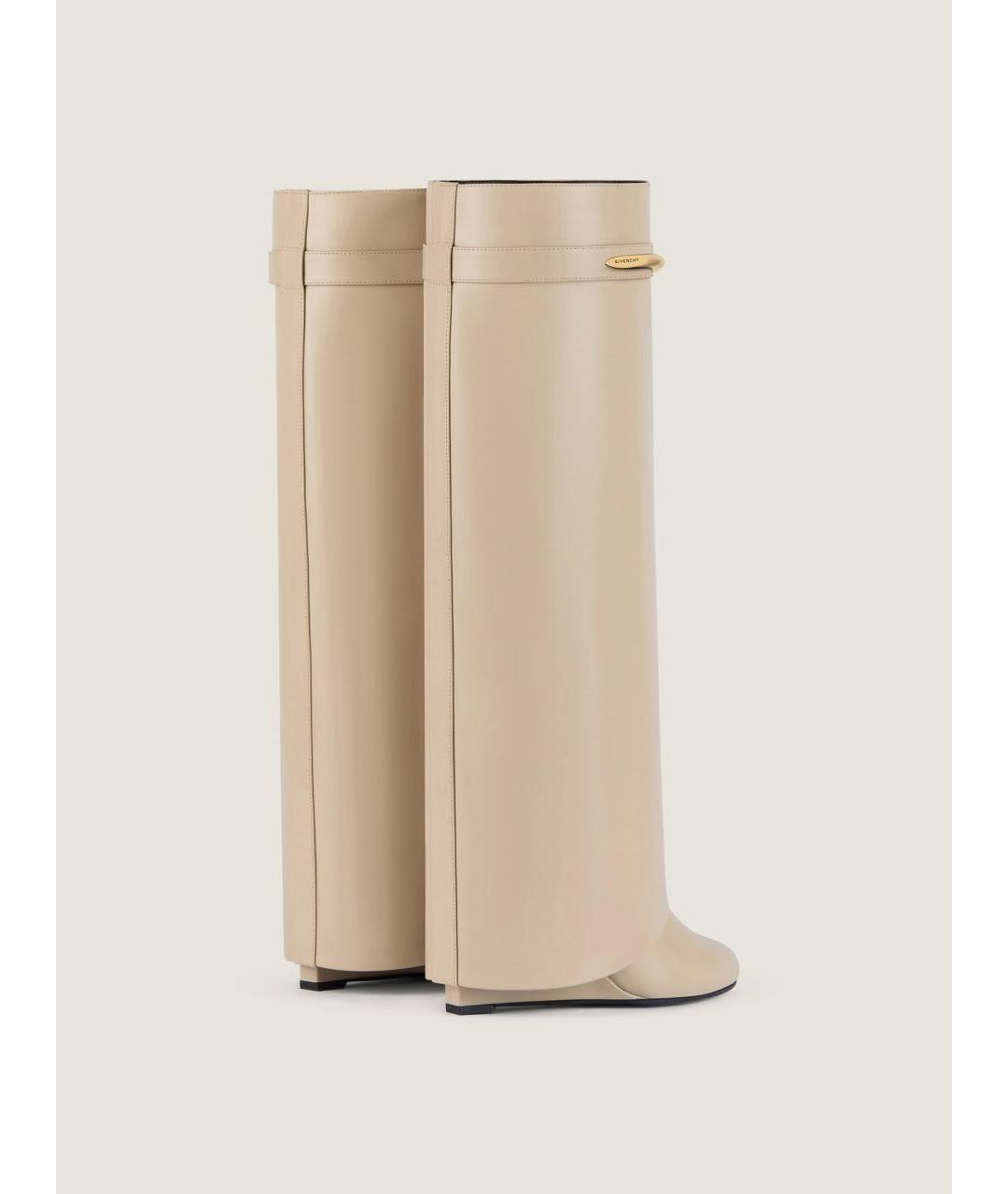 GIVENCHY Бежевые кожаные сапоги, фото 3