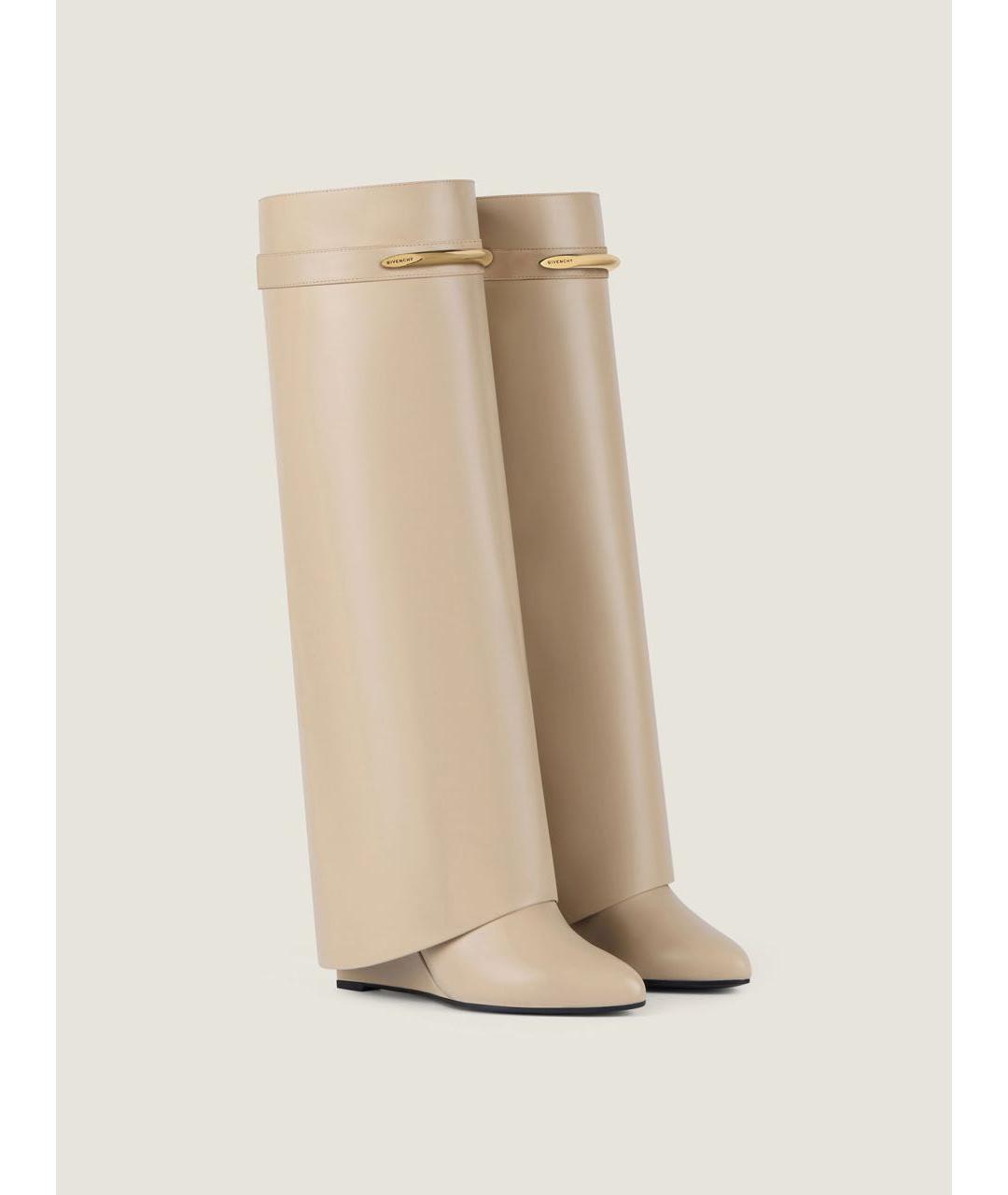 GIVENCHY Бежевые кожаные сапоги, фото 2