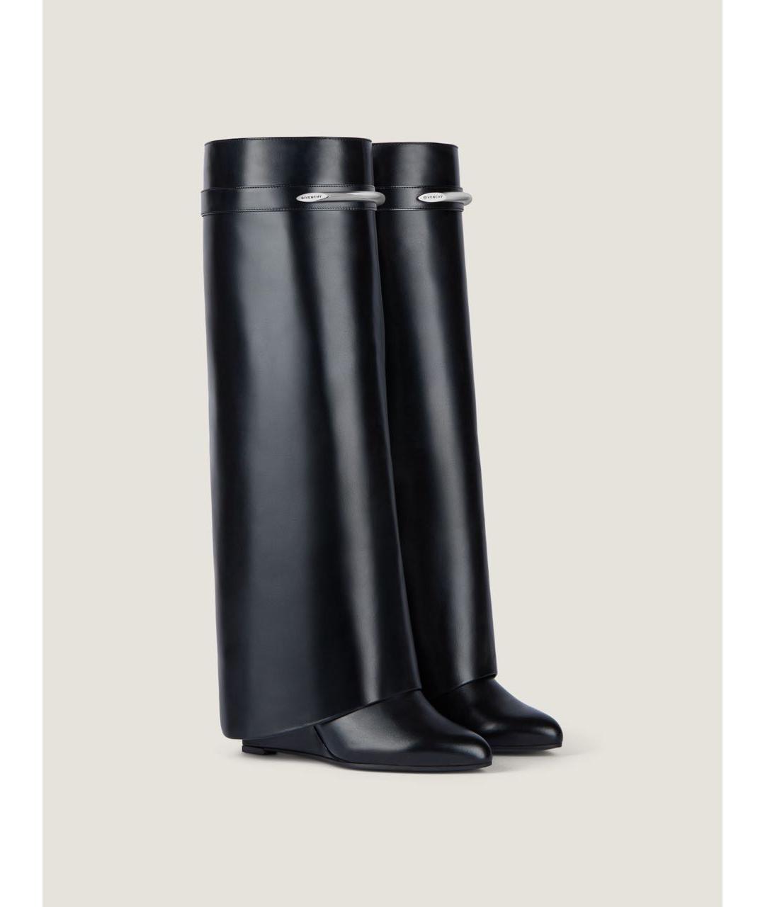 GIVENCHY Черные кожаные сапоги, фото 2