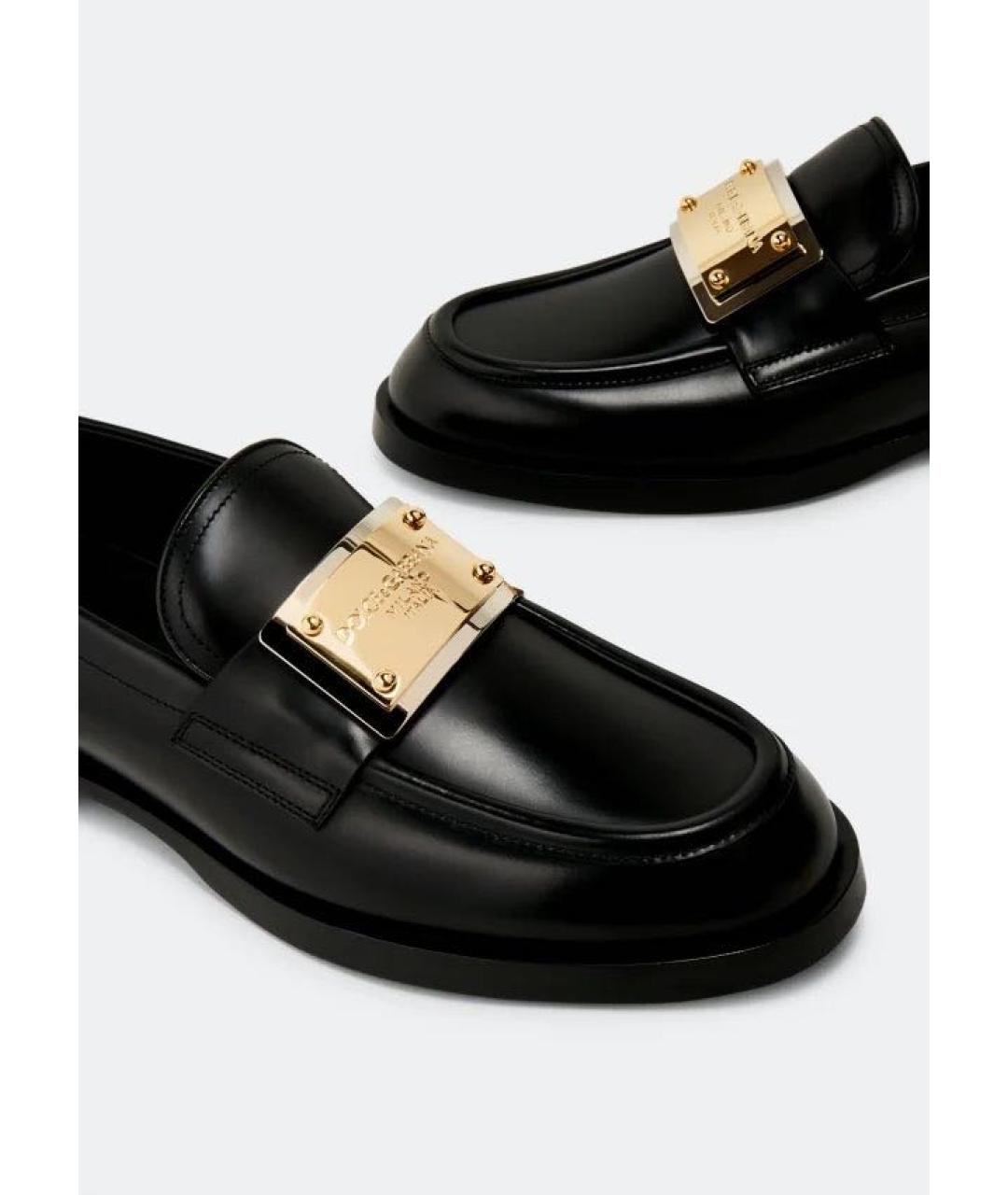 DOLCE&GABBANA Черные кожаные туфли, фото 2
