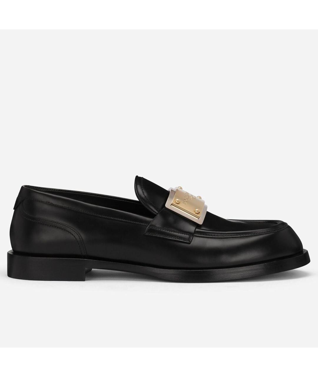 DOLCE&GABBANA Черные кожаные туфли, фото 3