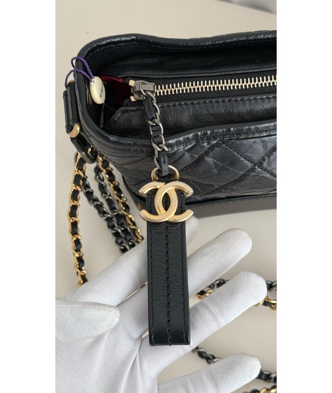CHANEL Черная кожаная сумка через плечо, фото 6