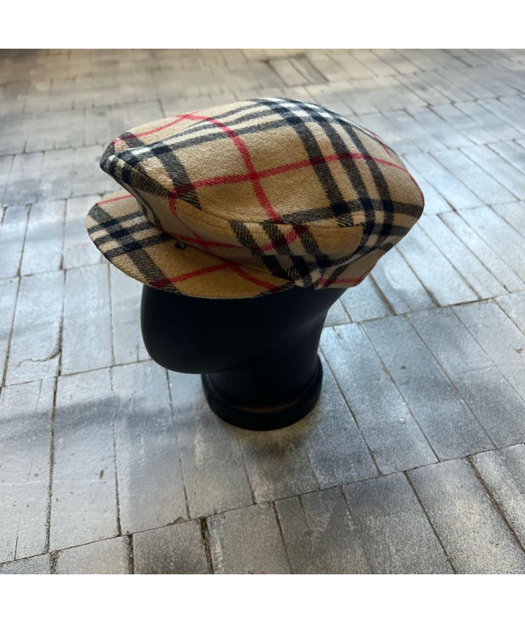 BURBERRY Бежевая шерстяная кепка, фото 7