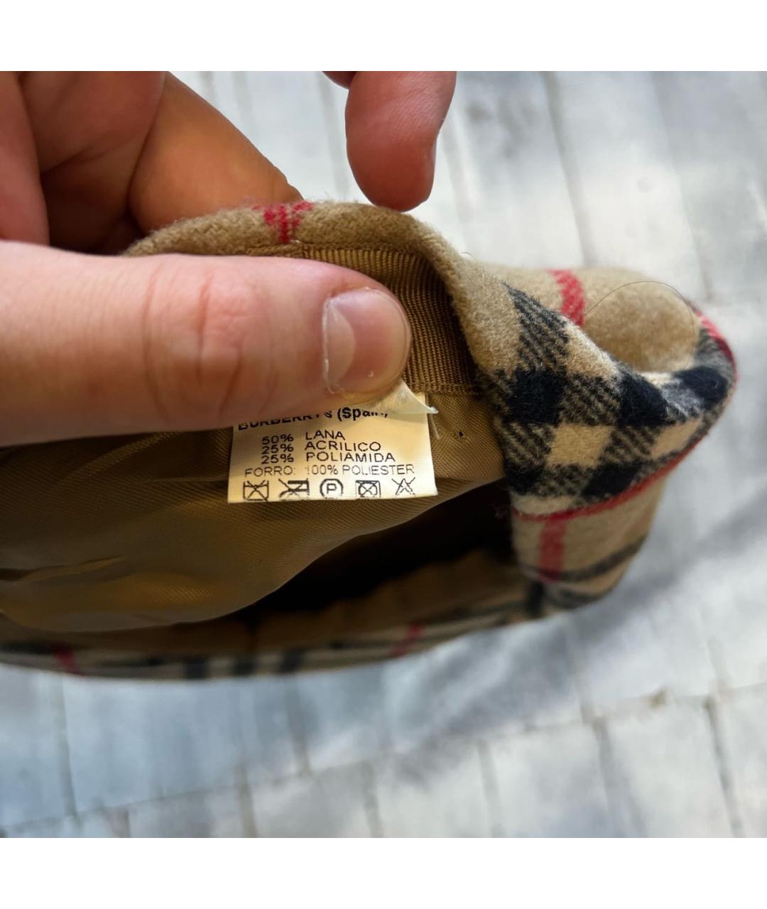 BURBERRY Бежевая шерстяная кепка, фото 4