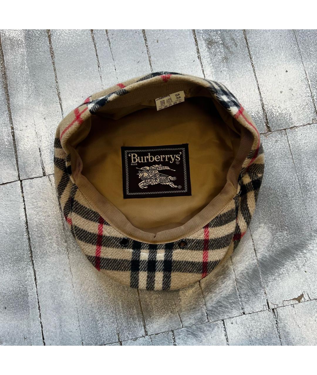 BURBERRY Бежевая шерстяная кепка, фото 2