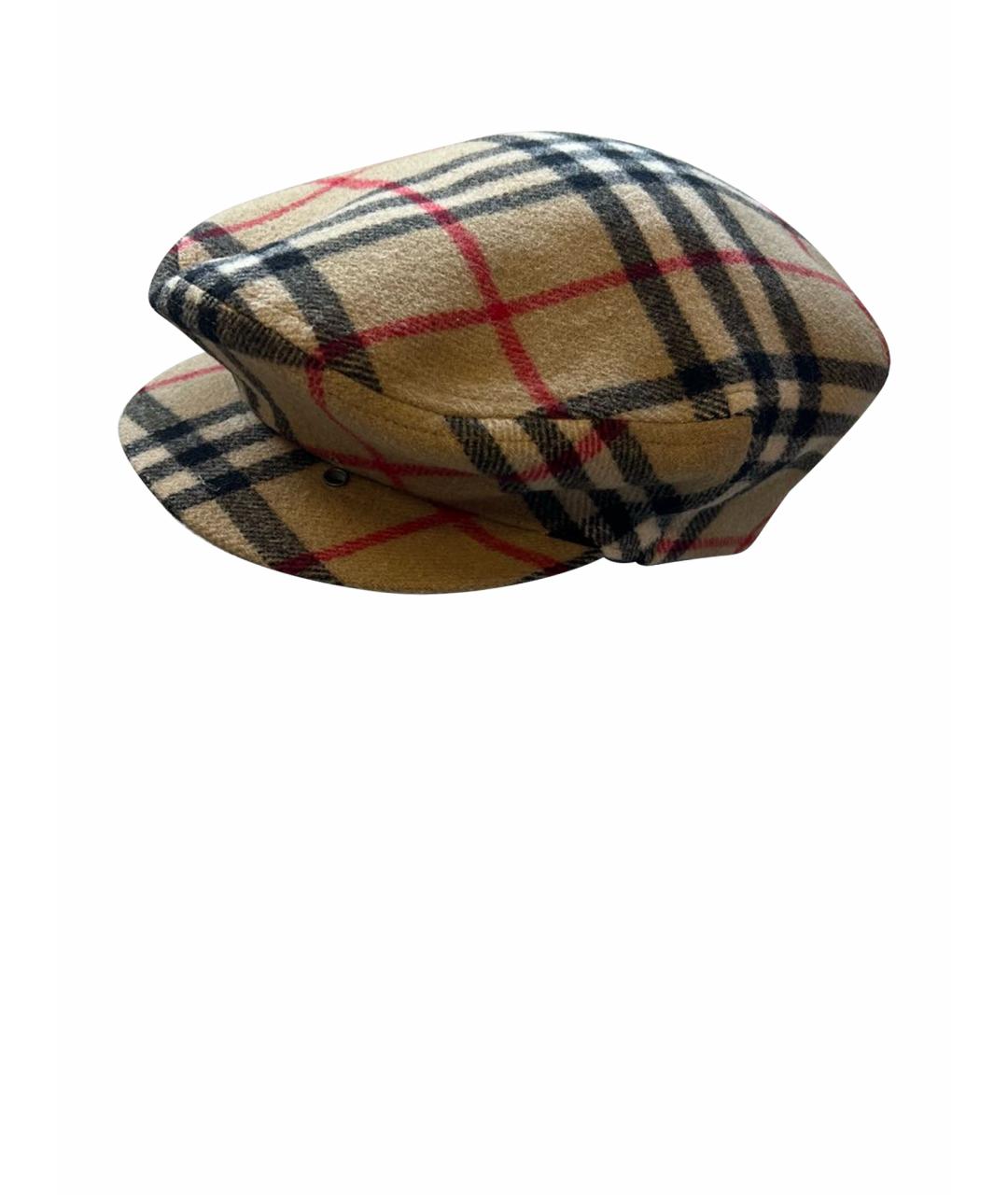 BURBERRY Бежевая шерстяная кепка, фото 1
