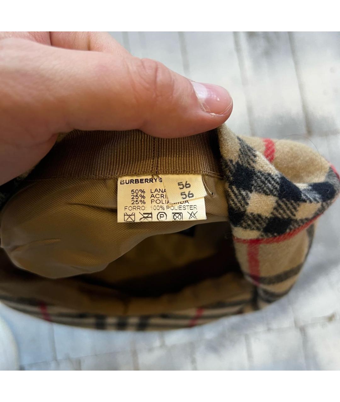 BURBERRY Бежевая шерстяная кепка, фото 3