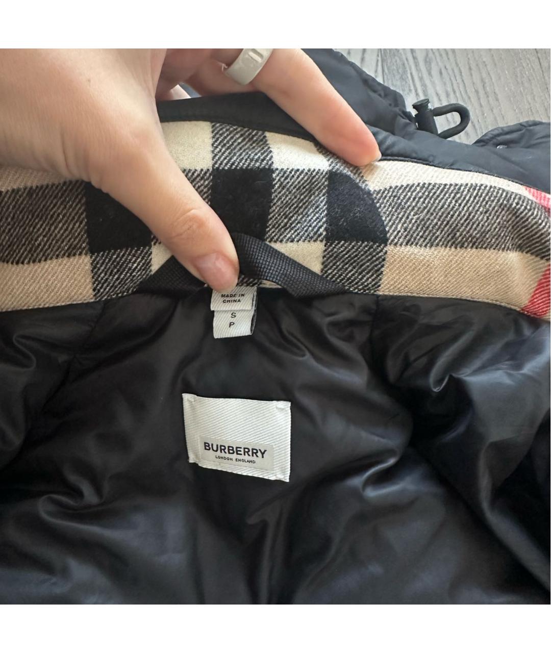 BURBERRY Черный нейлоновый пуховик, фото 3