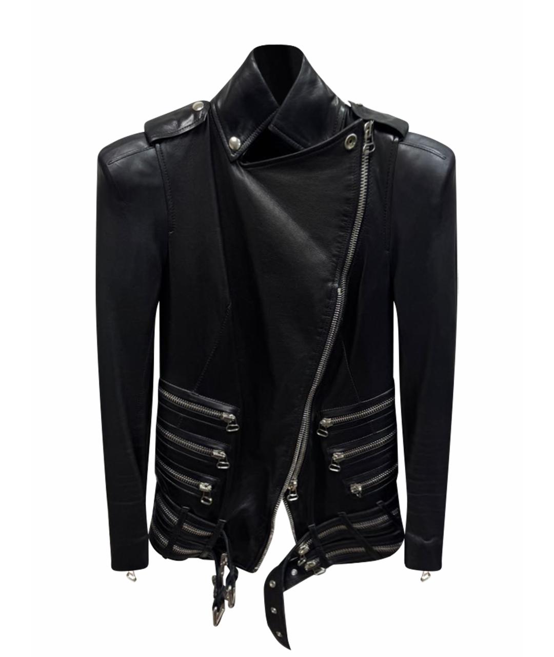 BALMAIN Черная кожаная куртка, фото 1