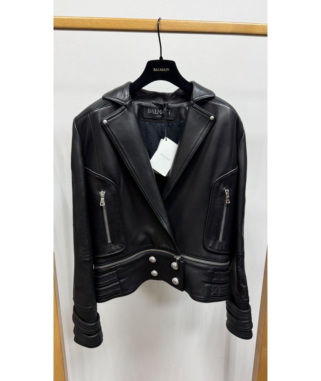 BALMAIN Черная кожаная куртка, фото 6