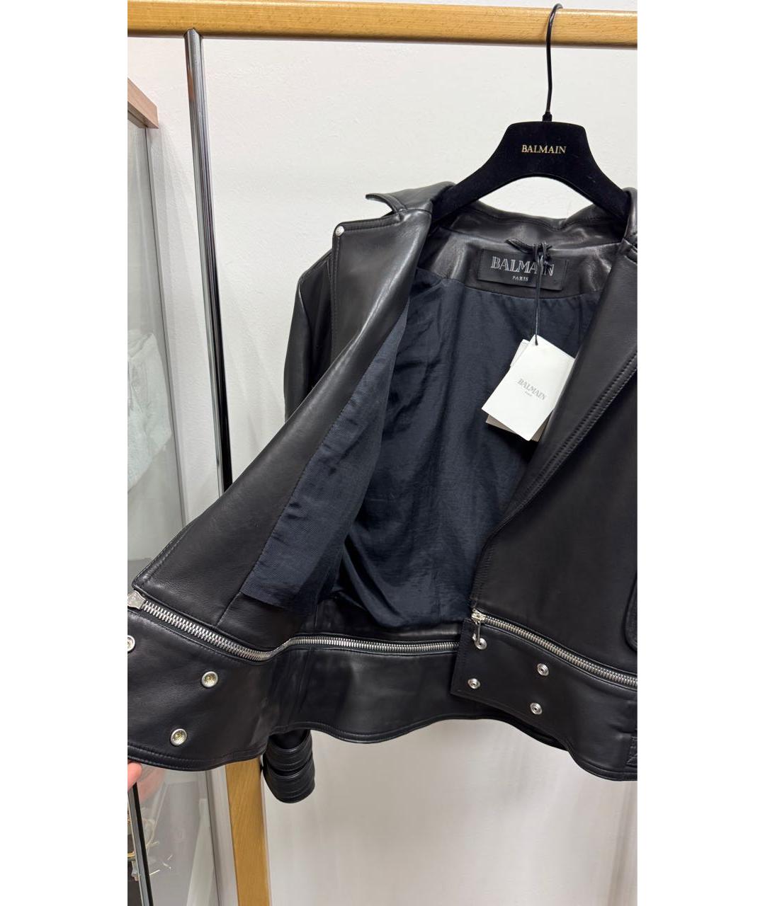 BALMAIN Черная кожаная куртка, фото 3