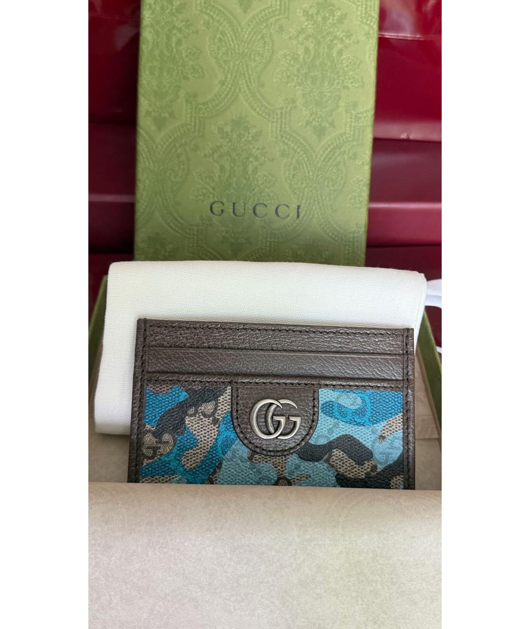 GUCCI Коричневый кожаный кардхолдер, фото 5
