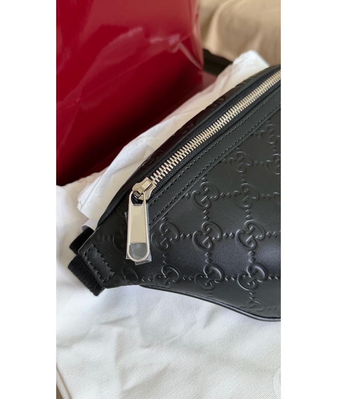 GUCCI Черная кожаная поясная сумка, фото 3