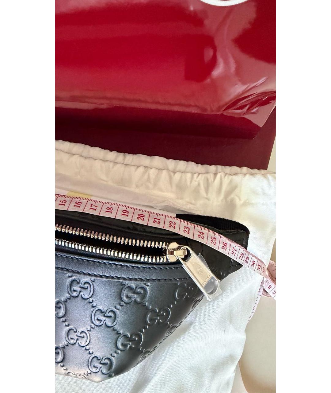 GUCCI Черная кожаная поясная сумка, фото 5