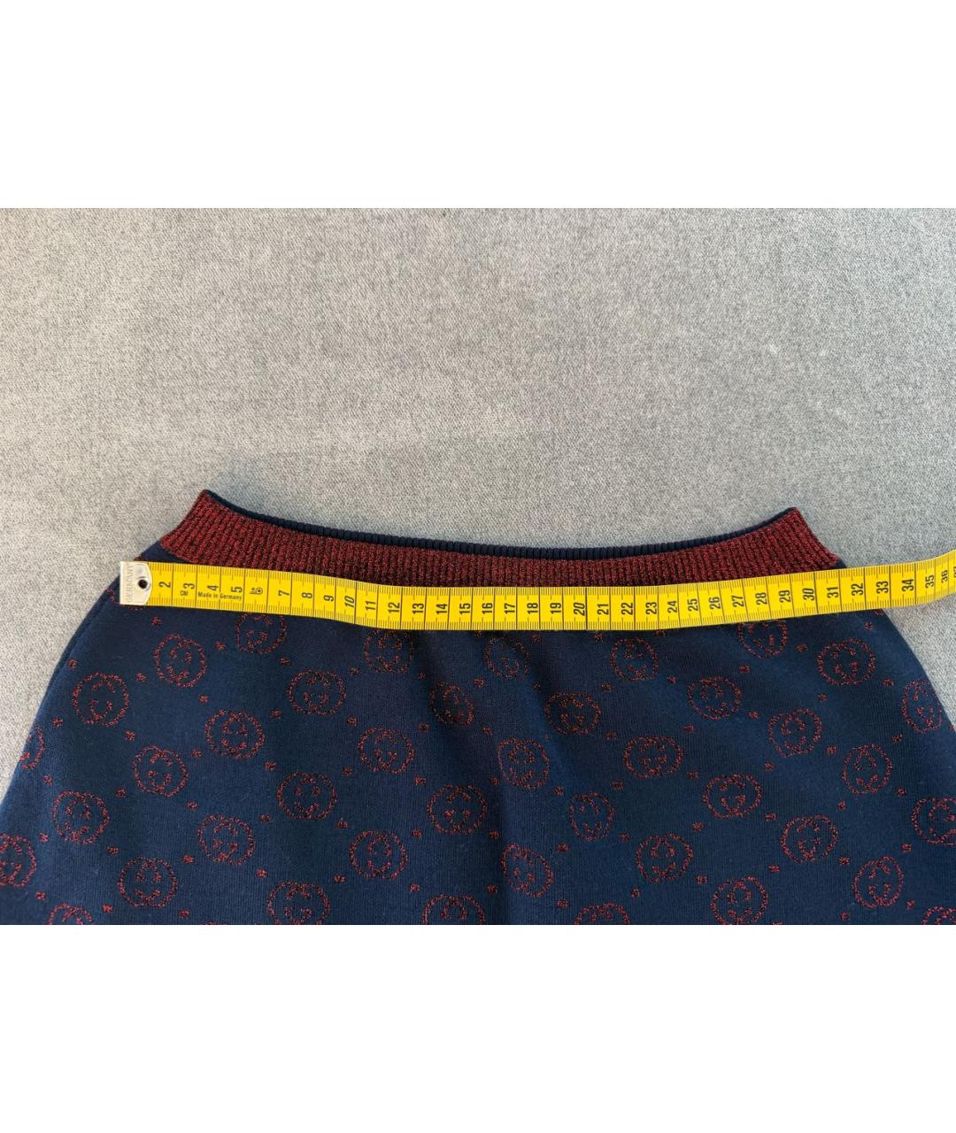 GUCCI Темно-синяя юбка миди, фото 5
