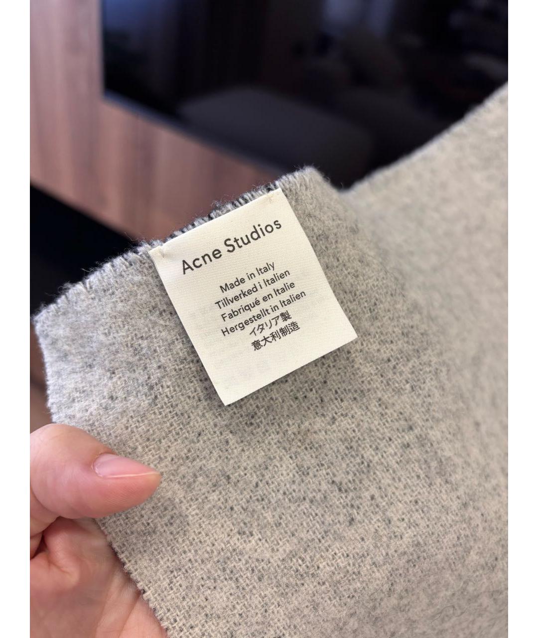 ACNE STUDIOS Антрацитовый шерстяной шарф, фото 4