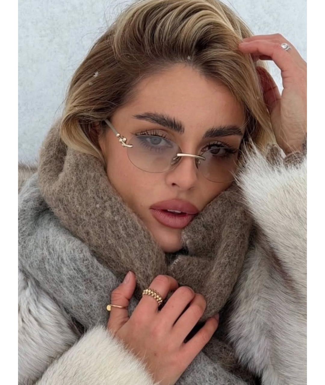 TIFFANY&CO Бежевые металлические солнцезащитные очки, фото 6