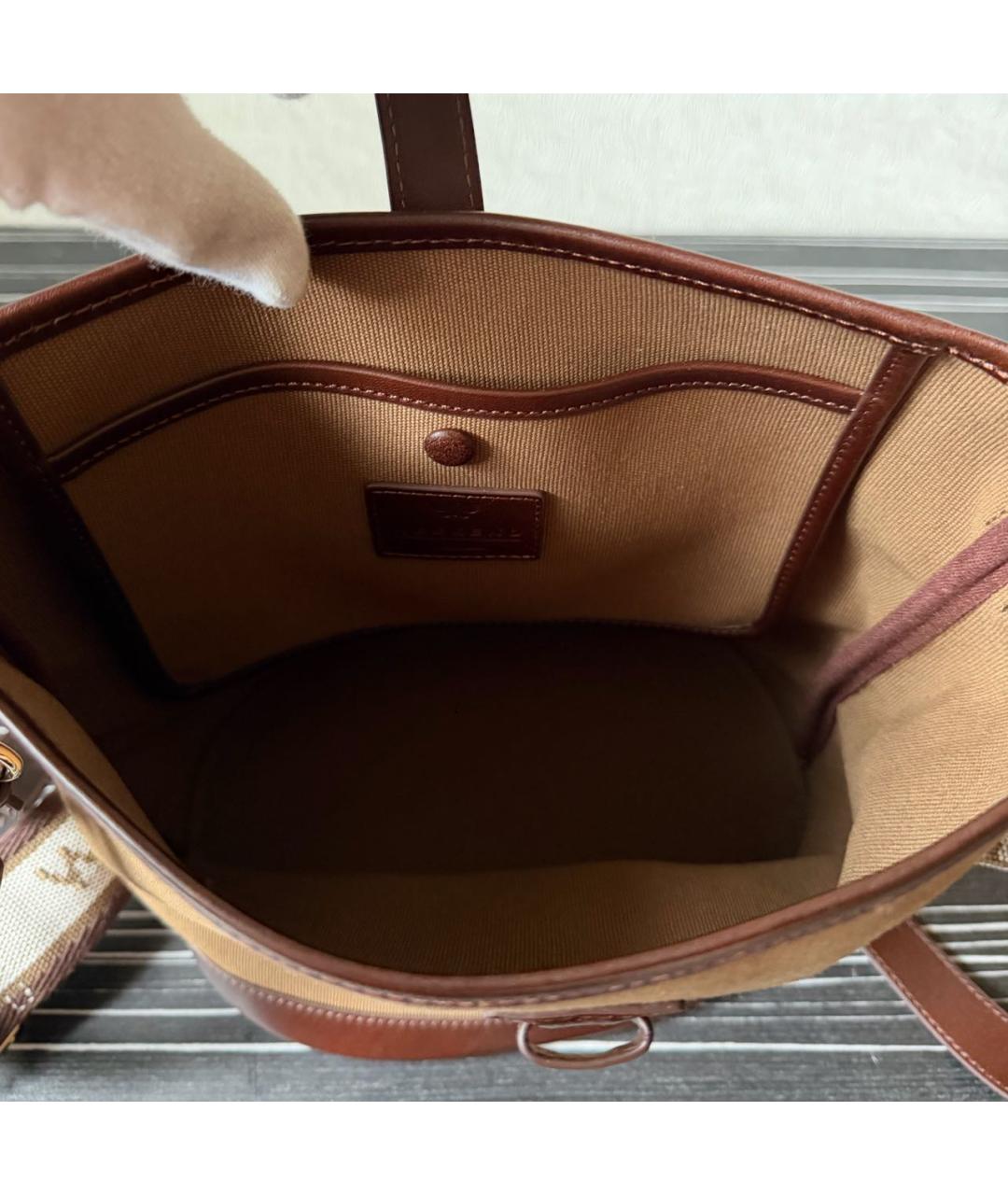 WEEKEND MAX MARA Коричневая тканевая сумка через плечо, фото 4