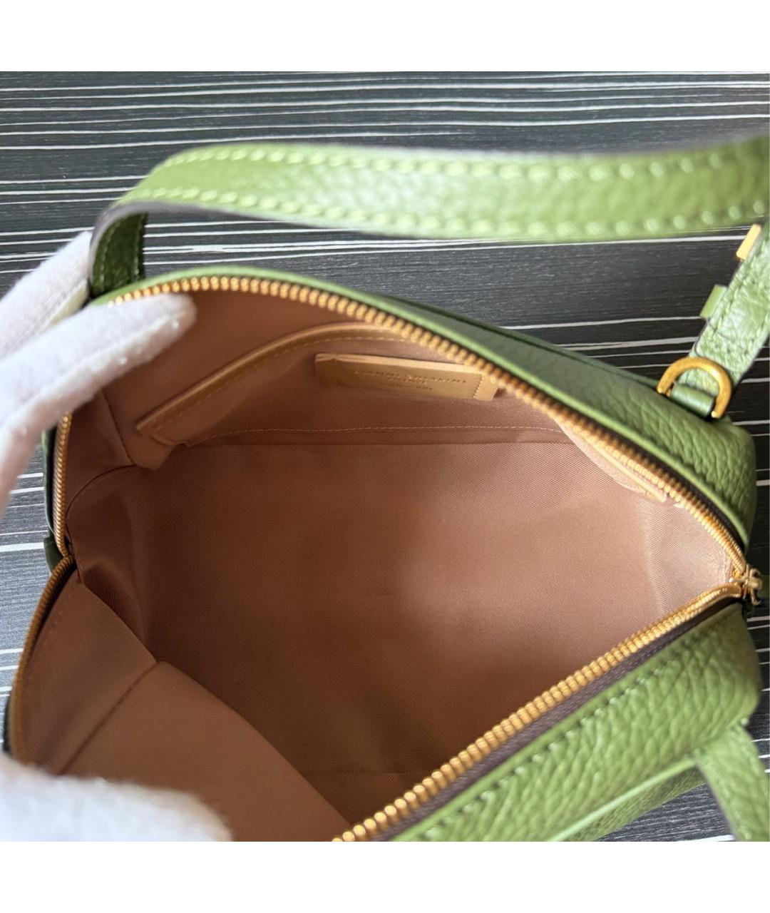 Gianni Chiarini Зеленая кожаная сумка с короткими ручками, фото 4