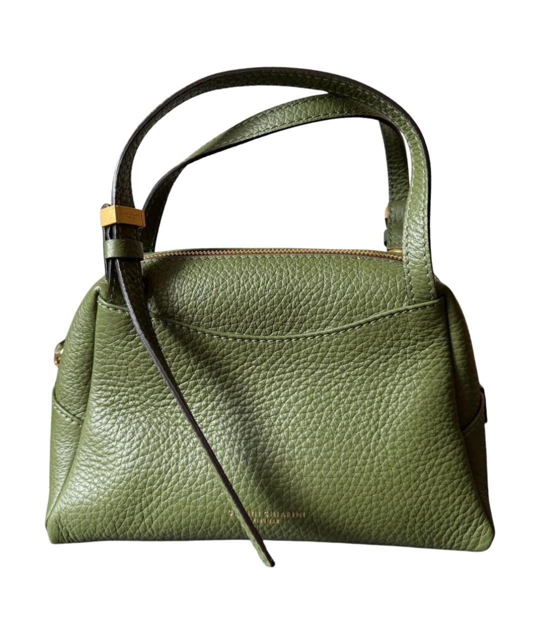 Gianni Chiarini Зеленая кожаная сумка с короткими ручками, фото 1