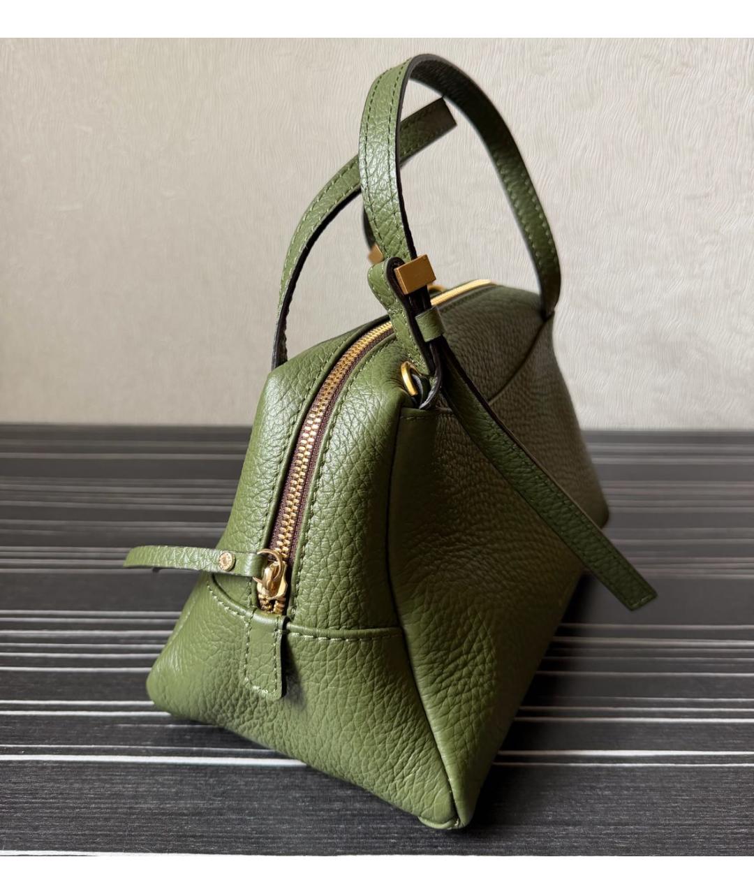 Gianni Chiarini Зеленая кожаная сумка с короткими ручками, фото 2