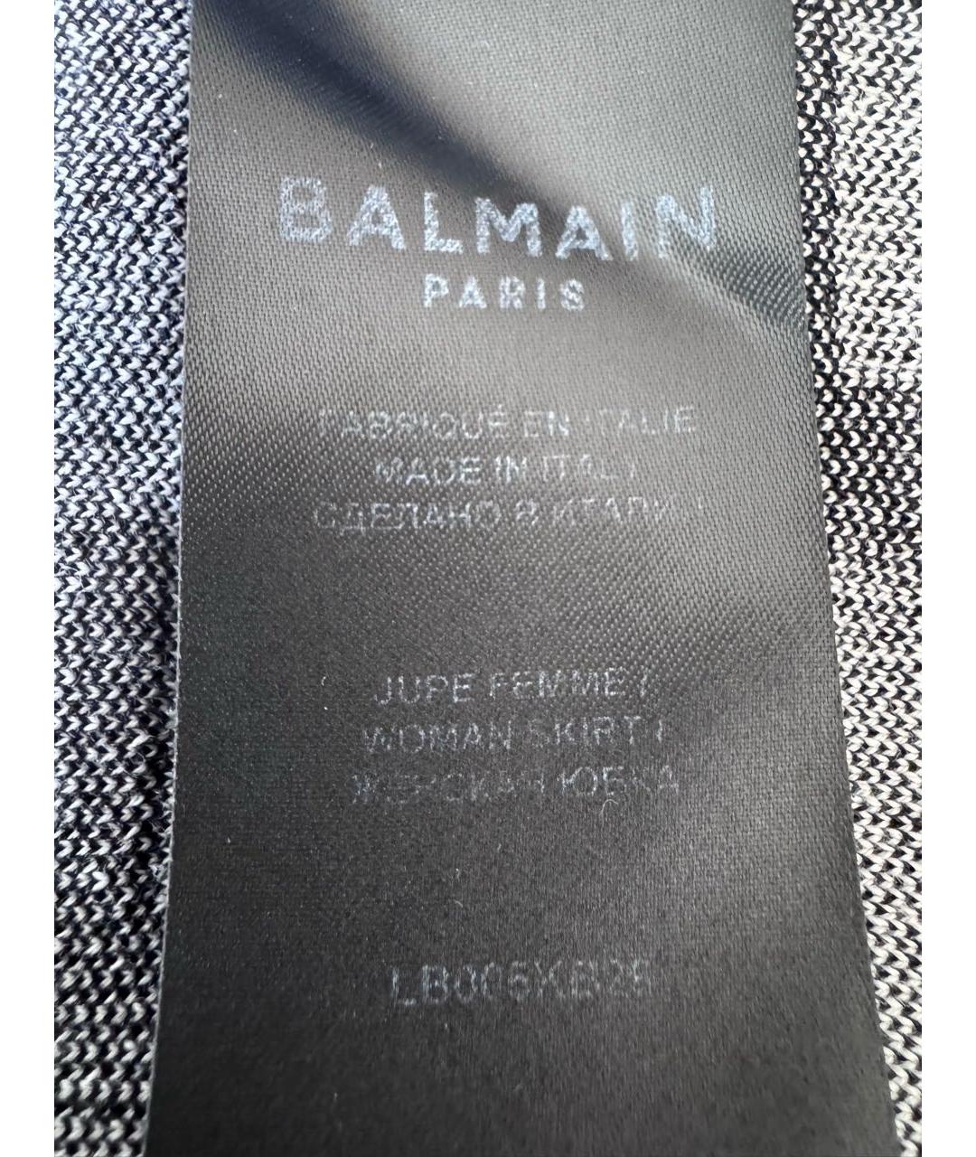 BALMAIN Черная шерстяная юбка мини, фото 6