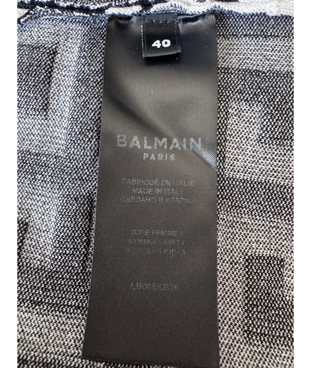 BALMAIN Черная шерстяная юбка мини, фото 5