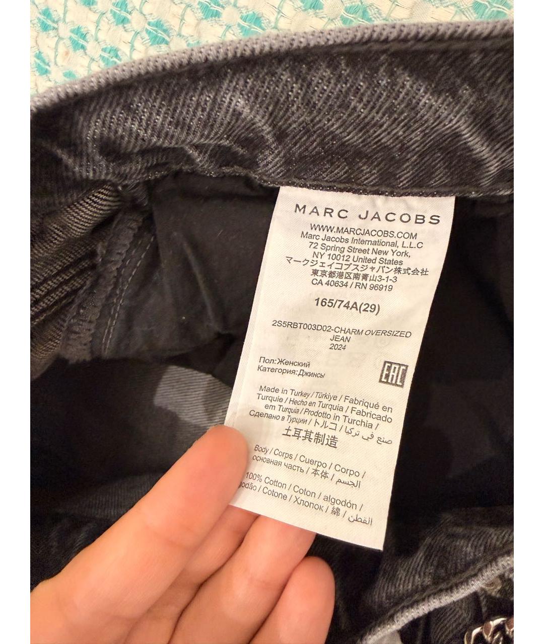 MARC JACOBS Антрацитовые хлопковые прямые джинсы, фото 4