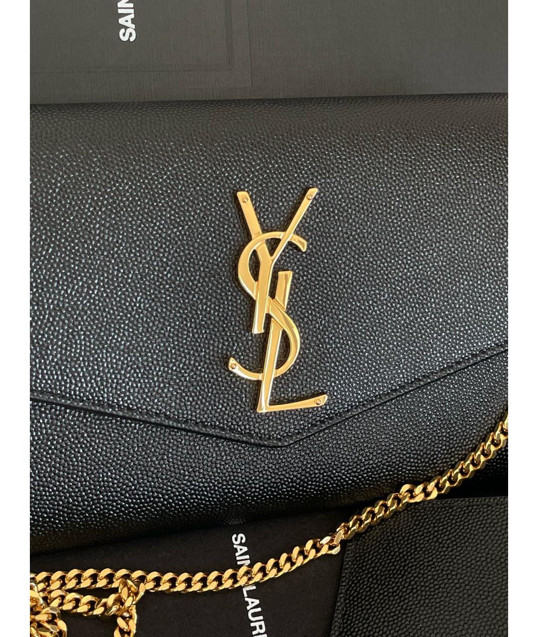 SAINT LAURENT Черная кожаная сумка через плечо, фото 4