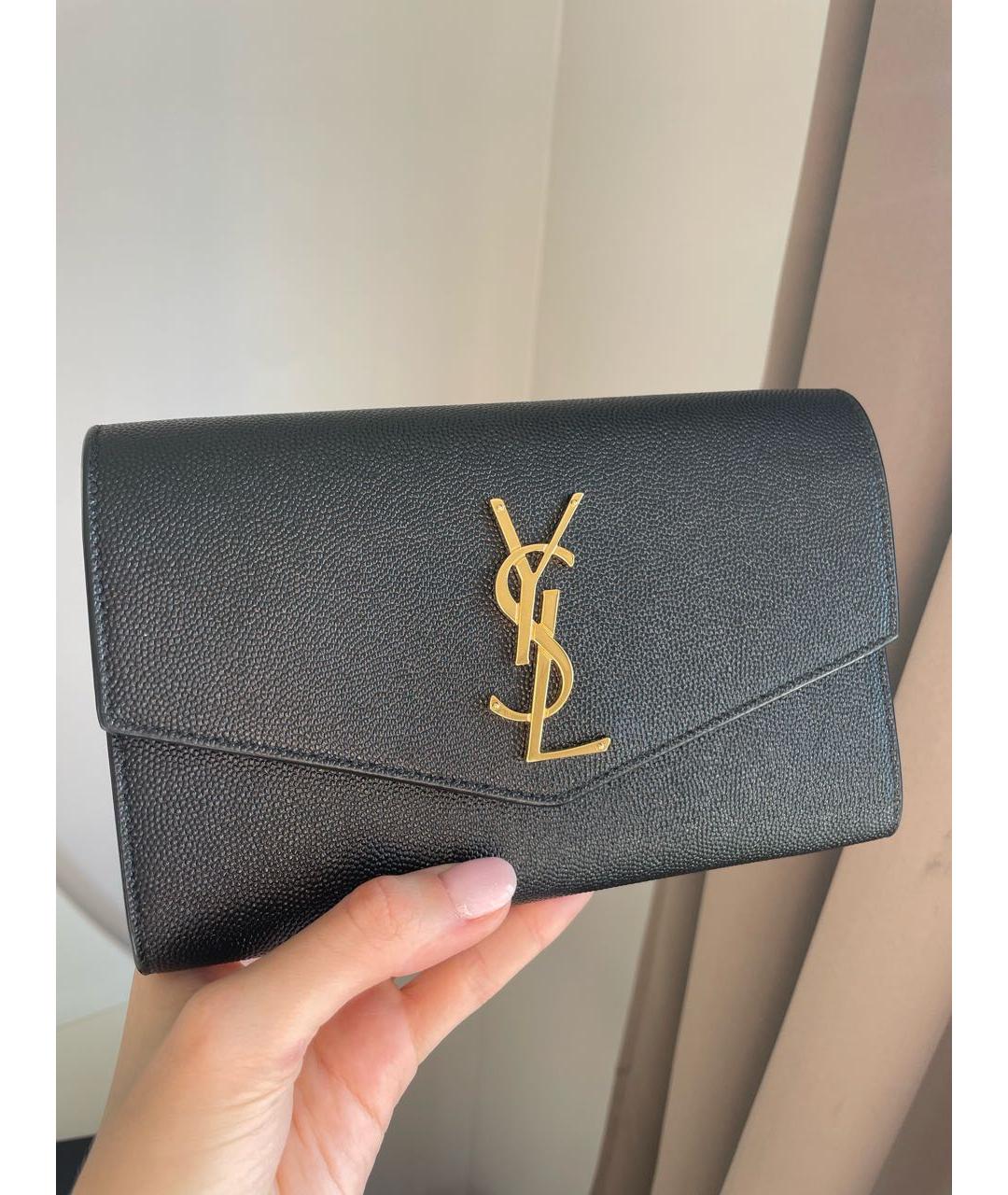 SAINT LAURENT Черная кожаная сумка через плечо, фото 8
