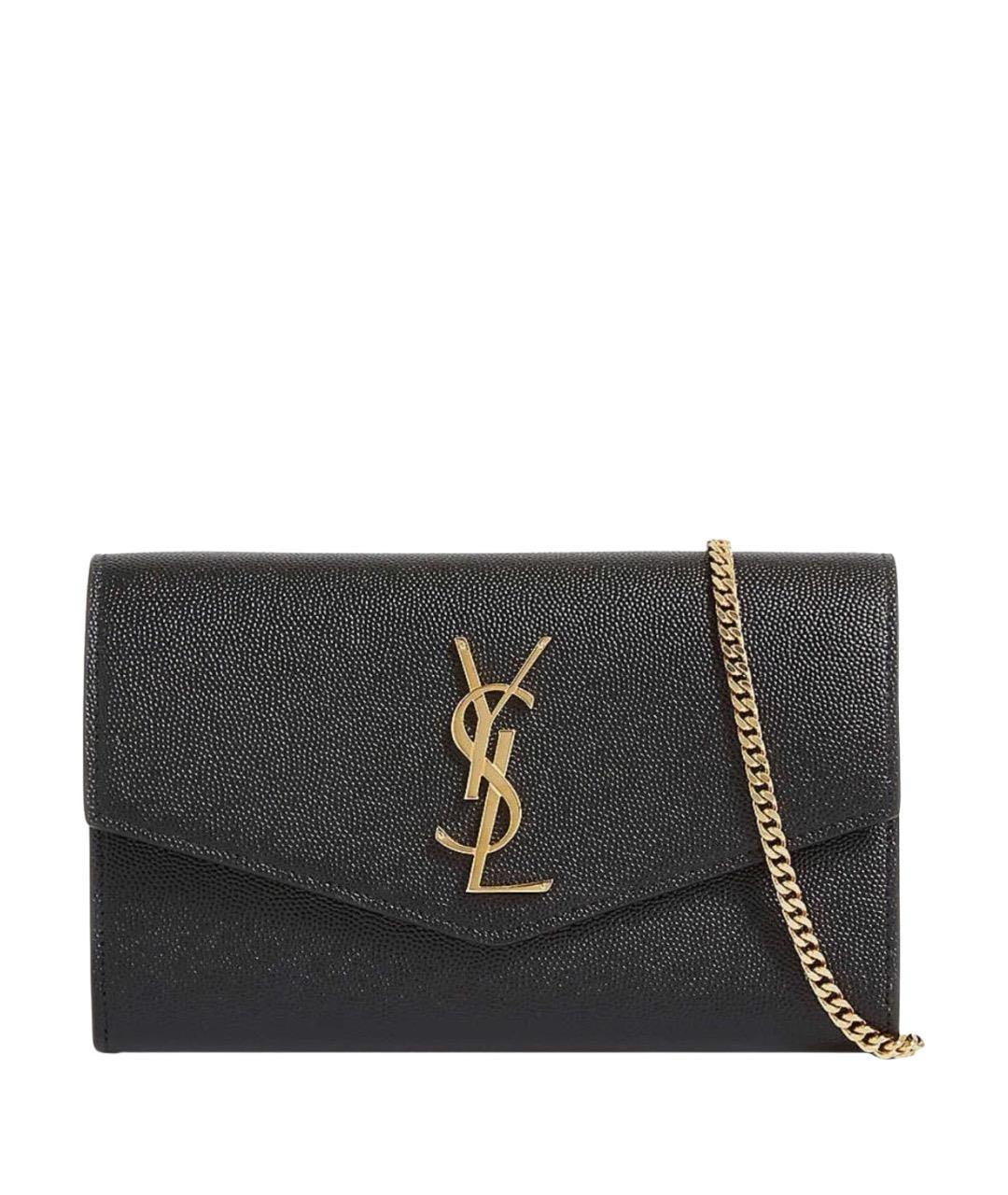 SAINT LAURENT Черная кожаная сумка через плечо, фото 1