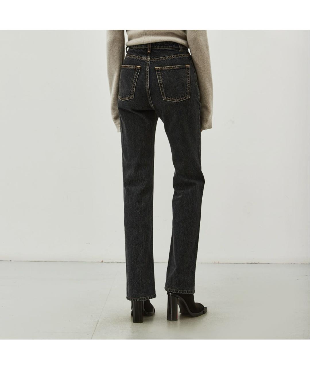 SAINT LAURENT Черные хлопковые прямые джинсы, фото 5