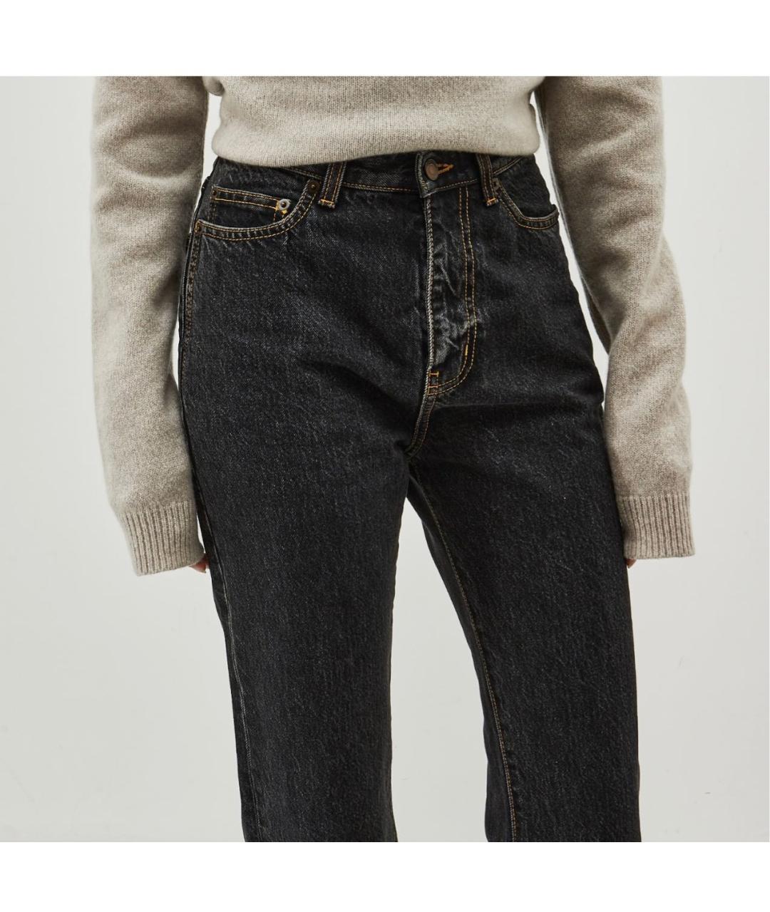 SAINT LAURENT Черные хлопковые прямые джинсы, фото 6